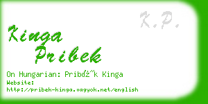 kinga pribek business card